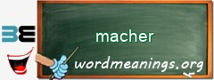 WordMeaning blackboard for macher